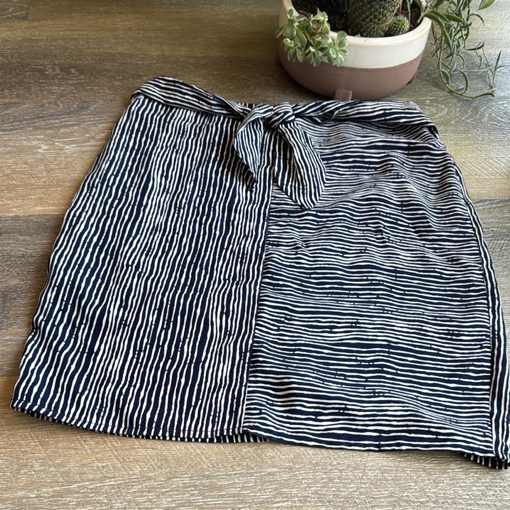 HYFVE Navy and White Striped Skirt